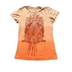 VOLCOM Shirt‎ Youth Medium Peach Ombre Universal Visionaries Streetwear Girls
